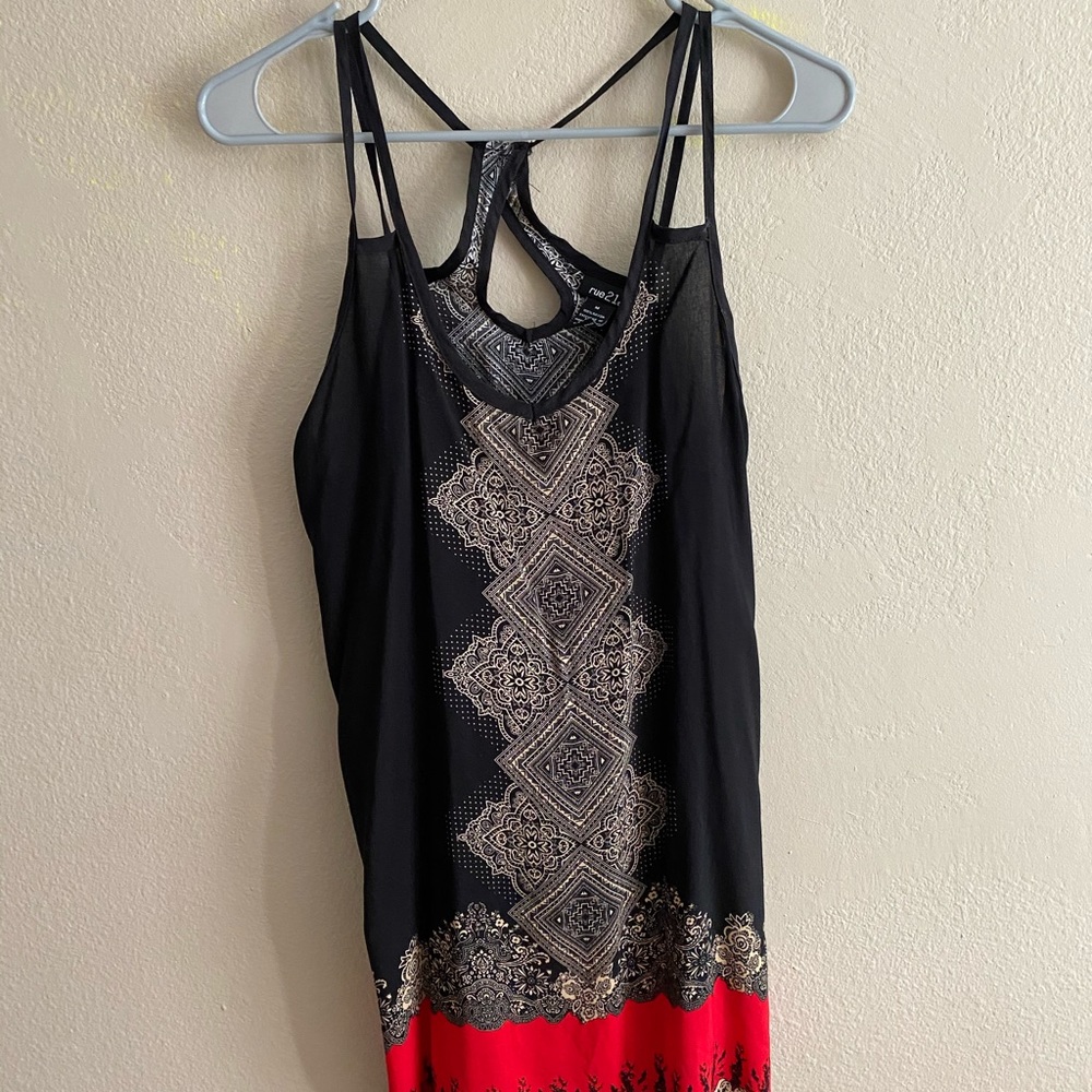 Boho print slip dress